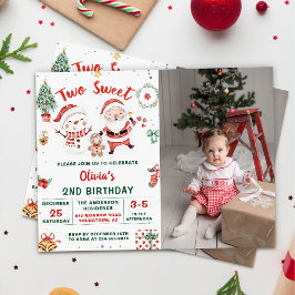 Invitación Navidades Holiday Snowman Dos dulces cumpleaños