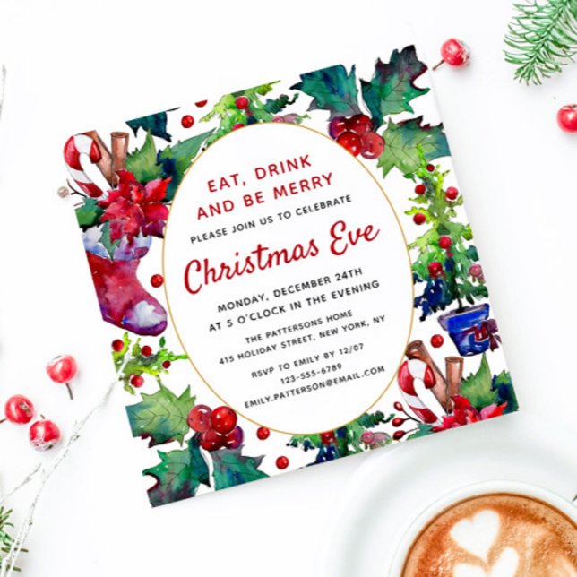 Invitación Navidades Holiday Stocking | Navidades Eve Dinner (Subido por el creador)