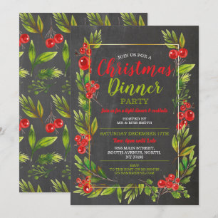 Invitación Navidades Holly Fiesta festivo se va
