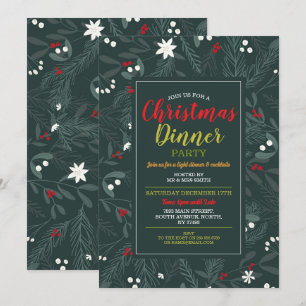 Invitación Navidades Holly Fiesta festivo se va