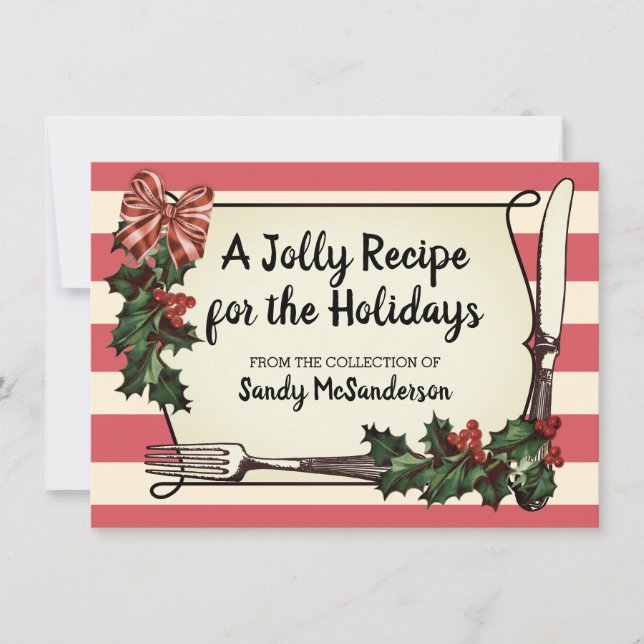Invitación Navidades holly horneando la receta (Anverso)