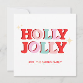 Invitación Navidades Holly Jolly Groovy Pink