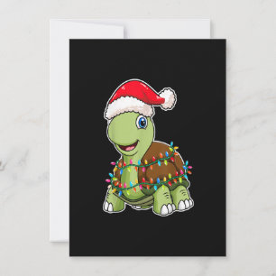 Invitación Navidades iluminan a tortuga con Gorra de Navidad