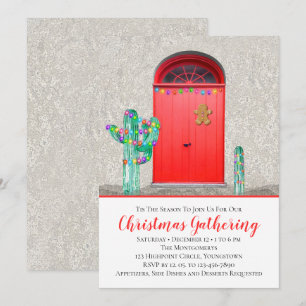 Invitación Navidades iluminan puertas rojas de Cactus del sur