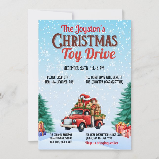 Invitación Navidades impulsan familia o caridad corporativa (Anverso)