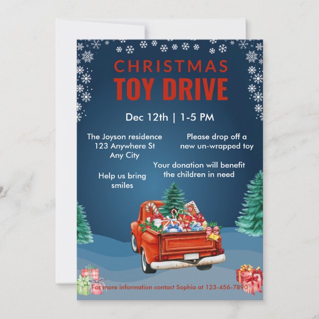 Invitación Navidades impulsan familia o caridad corporativa (Anverso)