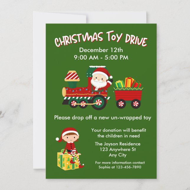 Invitación Navidades impulsan familia o caridad corporativa (Anverso)