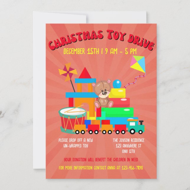 Invitación Navidades impulsan familia o caridad corporativa (Anverso)