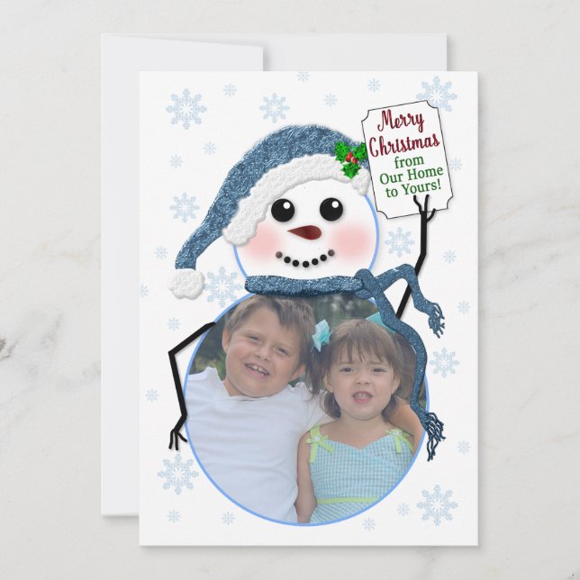 Invitación Navidades, inserción de un círculo fotográfico, ho (Anverso)