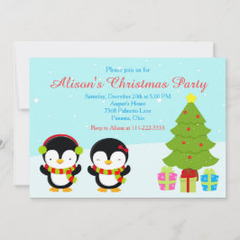 Invitación Navidades inteligentes: pingüinos de invierno y ár