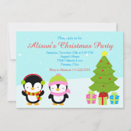 Invitación Navidades inteligentes: pingüinos de invierno y ár