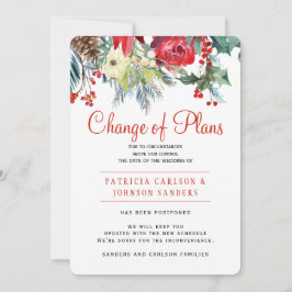 Invitación Navidades invierno boda floral cambio de planes