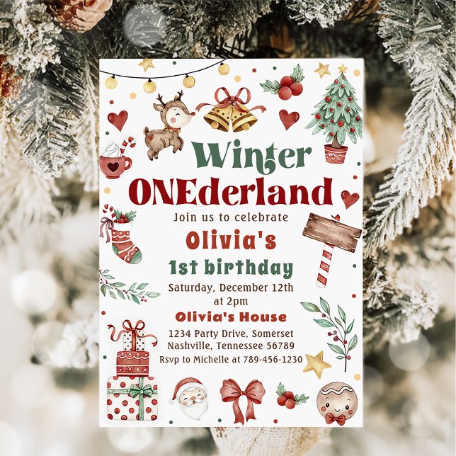Invitación Navidades Invierno de Onederland Primer cumpleaños (Subido por el creador)