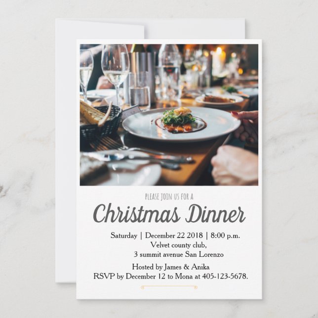 Invitación Navidades invitan a cenar (Anverso)