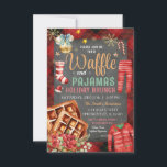 Invitación Navidades invitan a Chalkboard Waffle Pajamas Holi<br><div class="desc">Invitación a brunch de feriado de feriado de pijamas para navidades de Chalkboard</div>