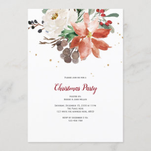 Invitación Navidades invitan a fiesta, elegante, de vacacione