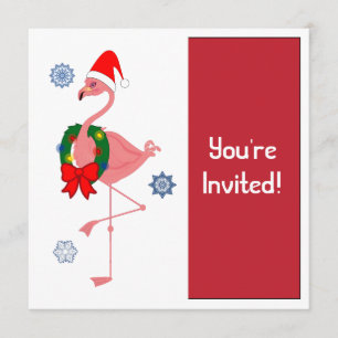 Invitación Navidades invitan a flamenco en Santa Hat