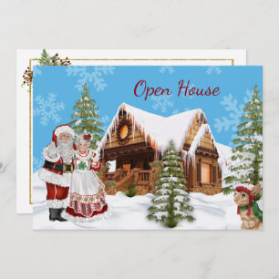Invitación Navidades invitan a la Casa Abierta con Santa Clau