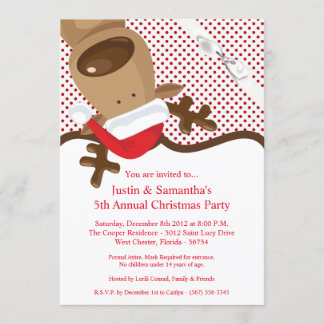 Invitación Navidades invitan a Navidades de renos XMAS P