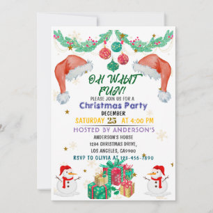 Invitación Navidades invitan a niños a vacaciones Santa Hat
