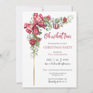 Invitación Navidades invitan al arcoiris arco rojo Mistletoe