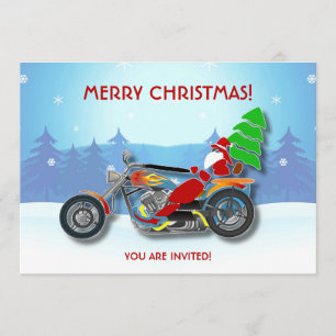 Invitación Navidades invitan al helicóptero Santa Riding