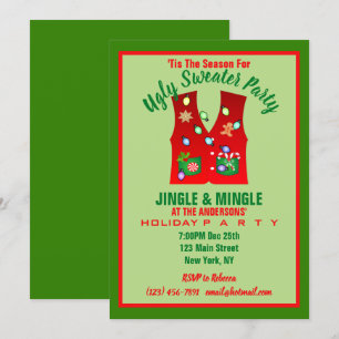 Invitación Navidades irregulares alumbran a Fiesta suéter feo