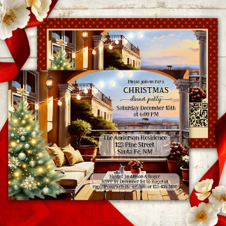 Invitación Navidades italianos acogedores Fiesta de cena
