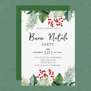 Invitación Navidades italianos Buon Natale Fiesta