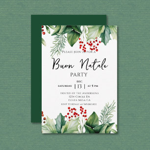 Invitación Navidades italianos Buon Natale Fiesta