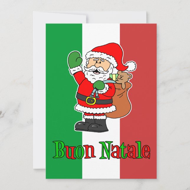Invitación Navidades italianos de Buon Natale Santa Fiesta in (Anverso)