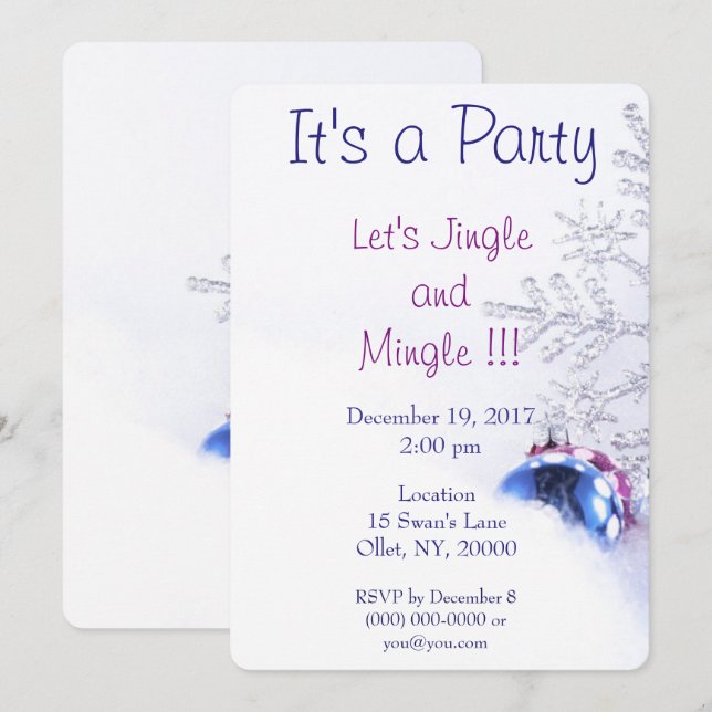 Invitación Navidades Jingle Fiesta (Anverso / Reverso)