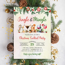 Invitación Navidades Jingle Y Mingle Fiesta De Cócteles
