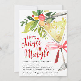 Invitación Navidades Jingle y Mingle Fiesta de cócteles de va