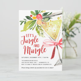 Invitación Navidades Jingle y Mingle Fiesta de cócteles de va
