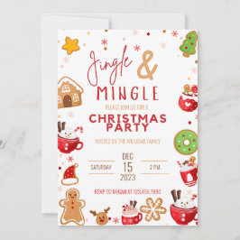 Invitación Navidades Jingle y Mingle Fiesta de cookies