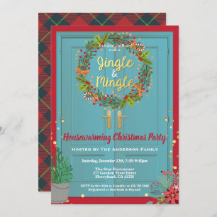 Invitación Navidades Jingle y Mingle fiesta de limpieza