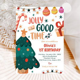 Invitación Navidades jolly Good Time 1º cumpleaños
