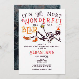 Invitación Navidades Julio Skeleton Summer Ween Cumpleaños