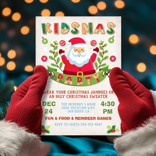 Invitación Navidades Kidsmas festejan a Fiesta infantil (Subido por el creador)