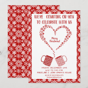 Invitación Navidades La Mug de Snowflake Roja Personaliza