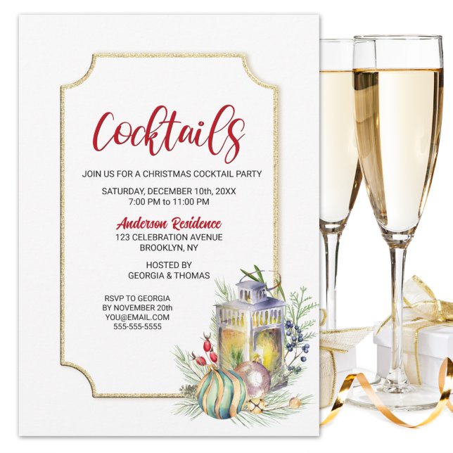 Invitación Navidades Lantern Cocktail Fiesta (Subido por el creador)