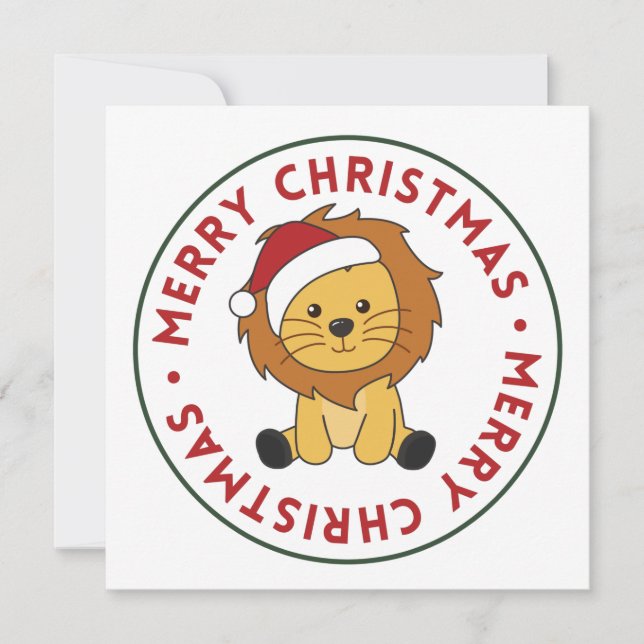 Invitación Navidades leones Nieve Animales de Invierno Invita (Anverso)