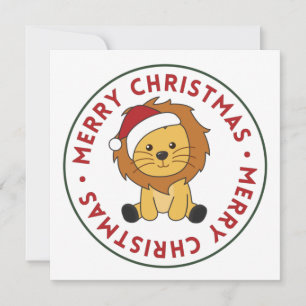 Invitación Navidades leones Nieve Animales de Invierno Invita