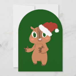 Invitación navidades lindos capybara santa claus
