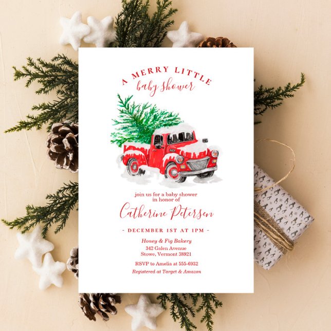 Invitación Navidades Little Red Truck Baby Shower (Subido por el creador)