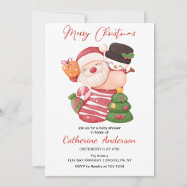Invitación Navidades Little santa claus Baby Shower