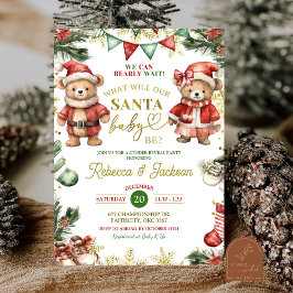 Invitación Navidades llevan la revelación de sexo Santa Bebé
