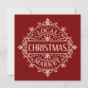 Invitación Navidades locales comercializan estética roja