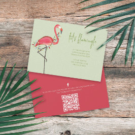 Invitación Navidades Luces de vacaciones Código QR Flamingo r